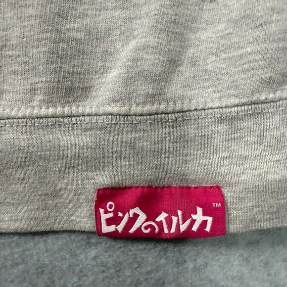 Pink Dolphin Gray Crewneck Sweatshirt Large Pink Logo Dolphins Graphic USA-Made - Picture 2 of 7